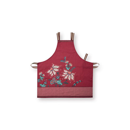 Kookschort Apron Flower Festival Dark Pink 85x88cm