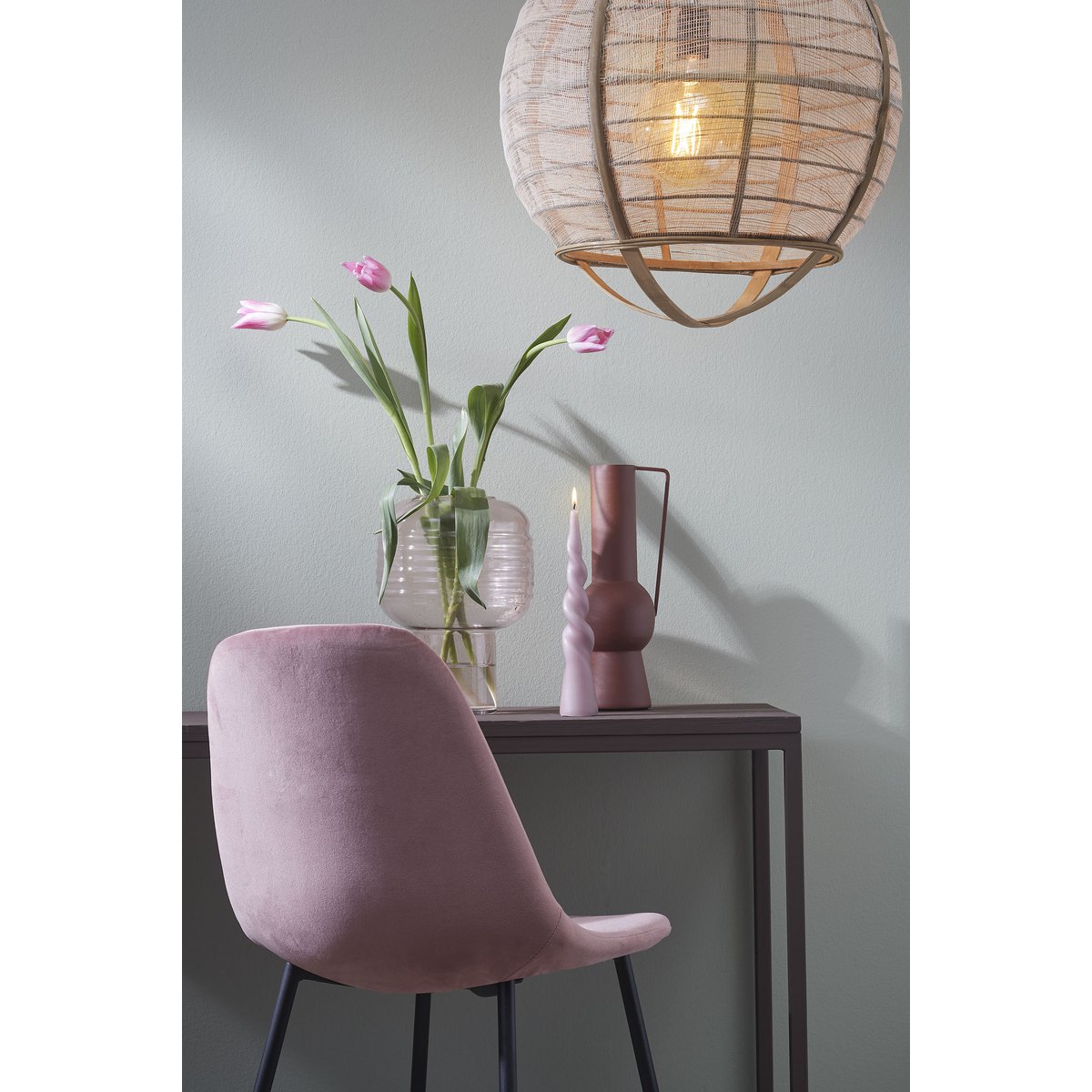 Hanglamp Linnen Pella  - H44 x Ø45 cm - Linnen - Beige