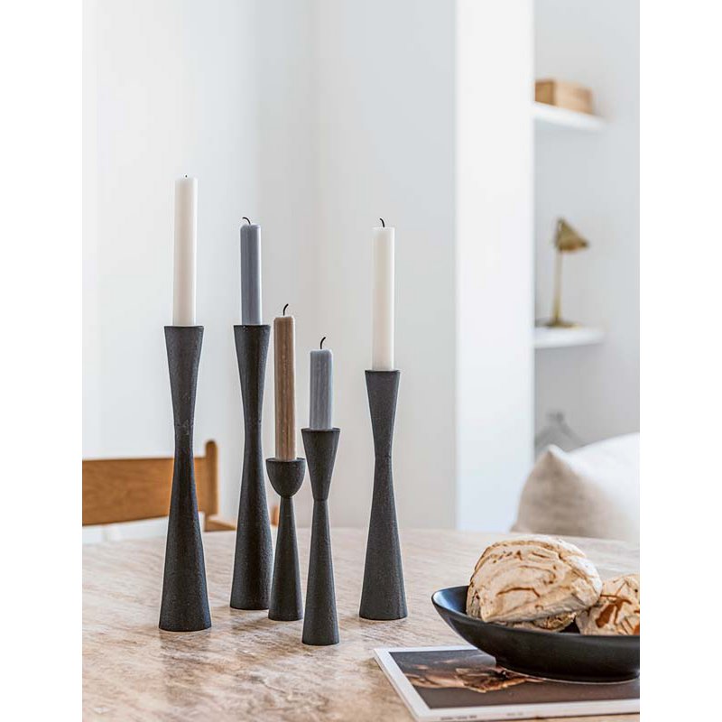 Kandelaar Metaal Zwart 30cm