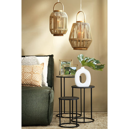 Bijzettafel Zwart Metaal Quinty  - Set van 3 - H50 x Ø32 cm