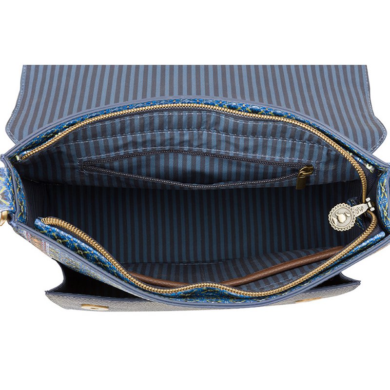 Cross Body Flap Clover Blauw