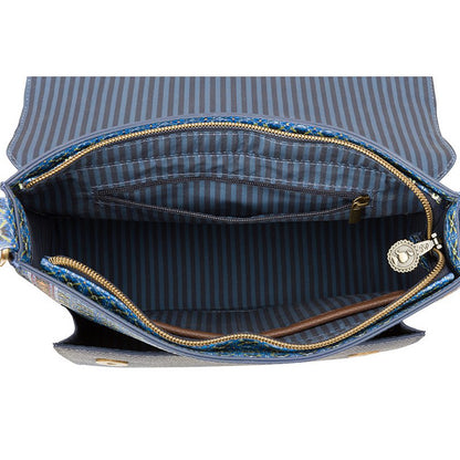 Cross Body Flap Clover Blauw