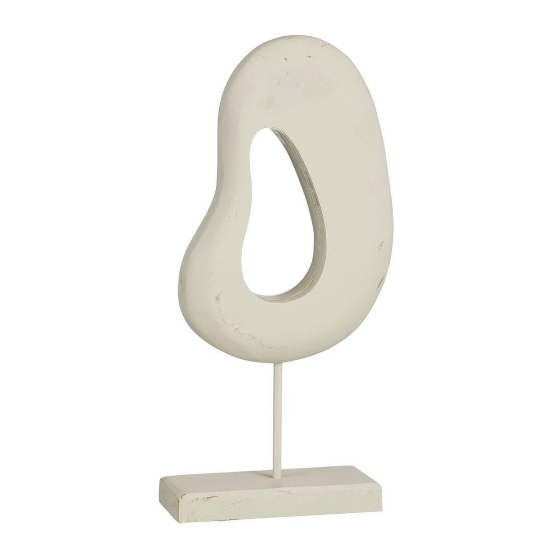 Ornament op Voet -  Mangohout - Off White