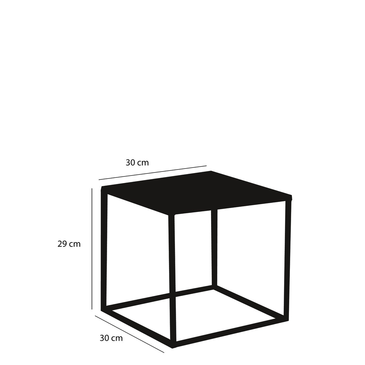 Bijzettafel Metaal Zwart Goa - Set van 2 - L35 x B35 x H33 cm