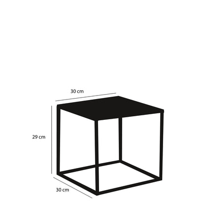 Bijzettafel Metaal Zwart Goa - Set van 2 - L35 x B35 x H33 cm