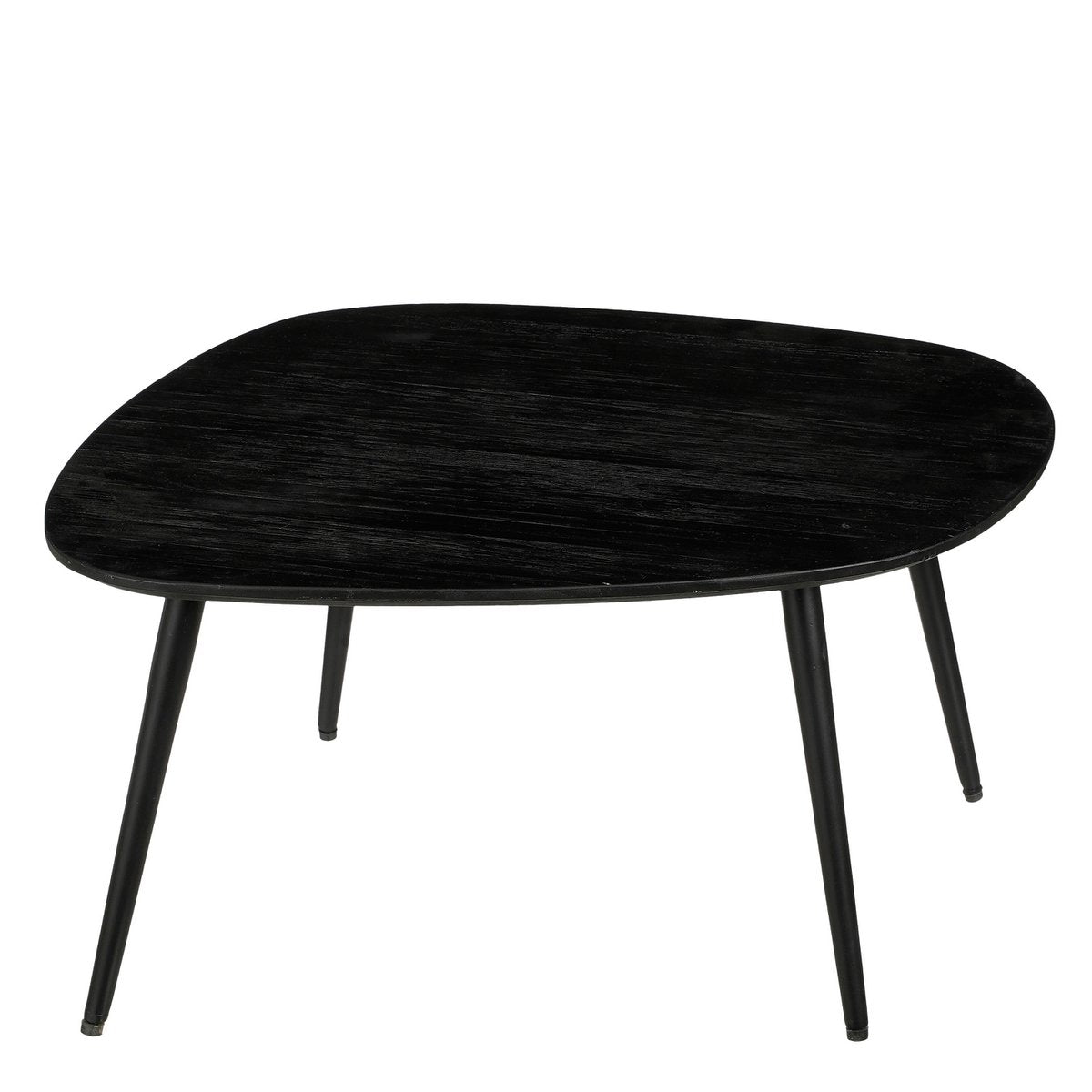 Bijzettafel Zwart - Set van 3 - L62 x B52 x H34 cm - Gerecycled Hout - Jailey