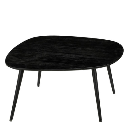 Bijzettafel Zwart - Set van 3 - L62 x B52 x H34 cm - Gerecycled Hout - Jailey