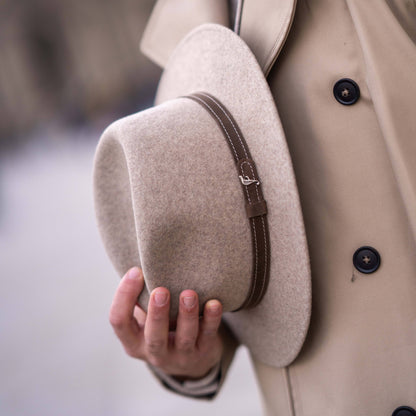 Hoed van wolvilt beige gemengd
