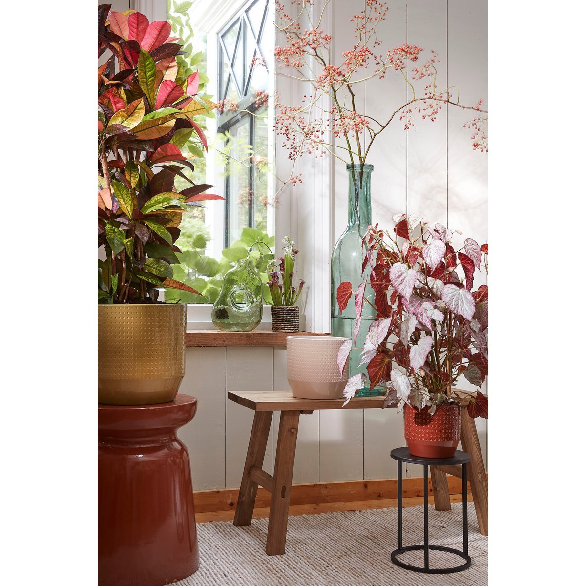 Bijzettafel Zwart Metaal Quinty  - Set van 3 - H50 x Ø32 cm