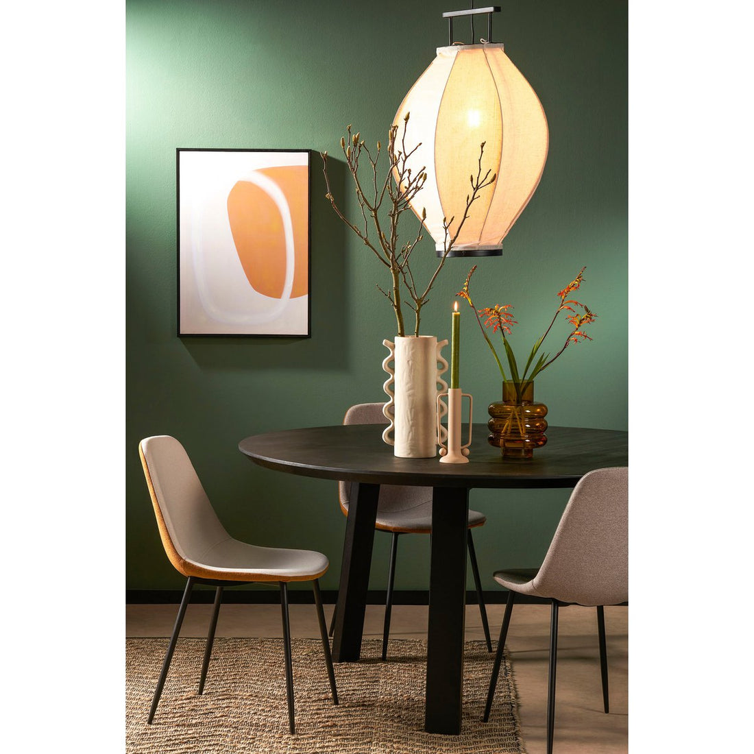 Hanglamp Linnen Pego- H73 x Ø54 cm - Off White
