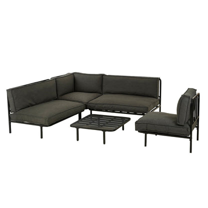 Loungebank Zwart Celo - L122 x B83 x H78 cm - Metaal - Zwart