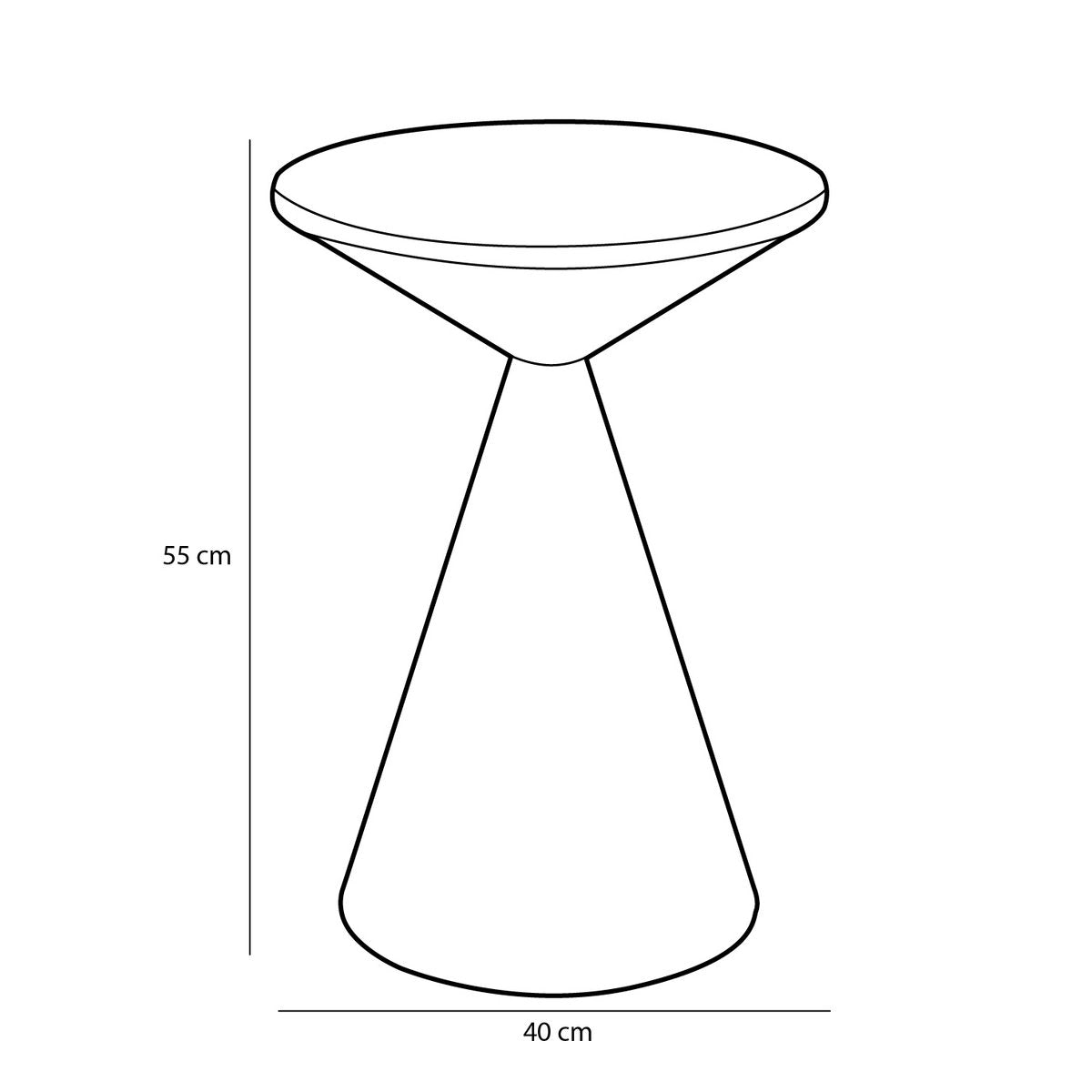 Bijzettafel - Metaal - Zwart H55 x Ø40 cm