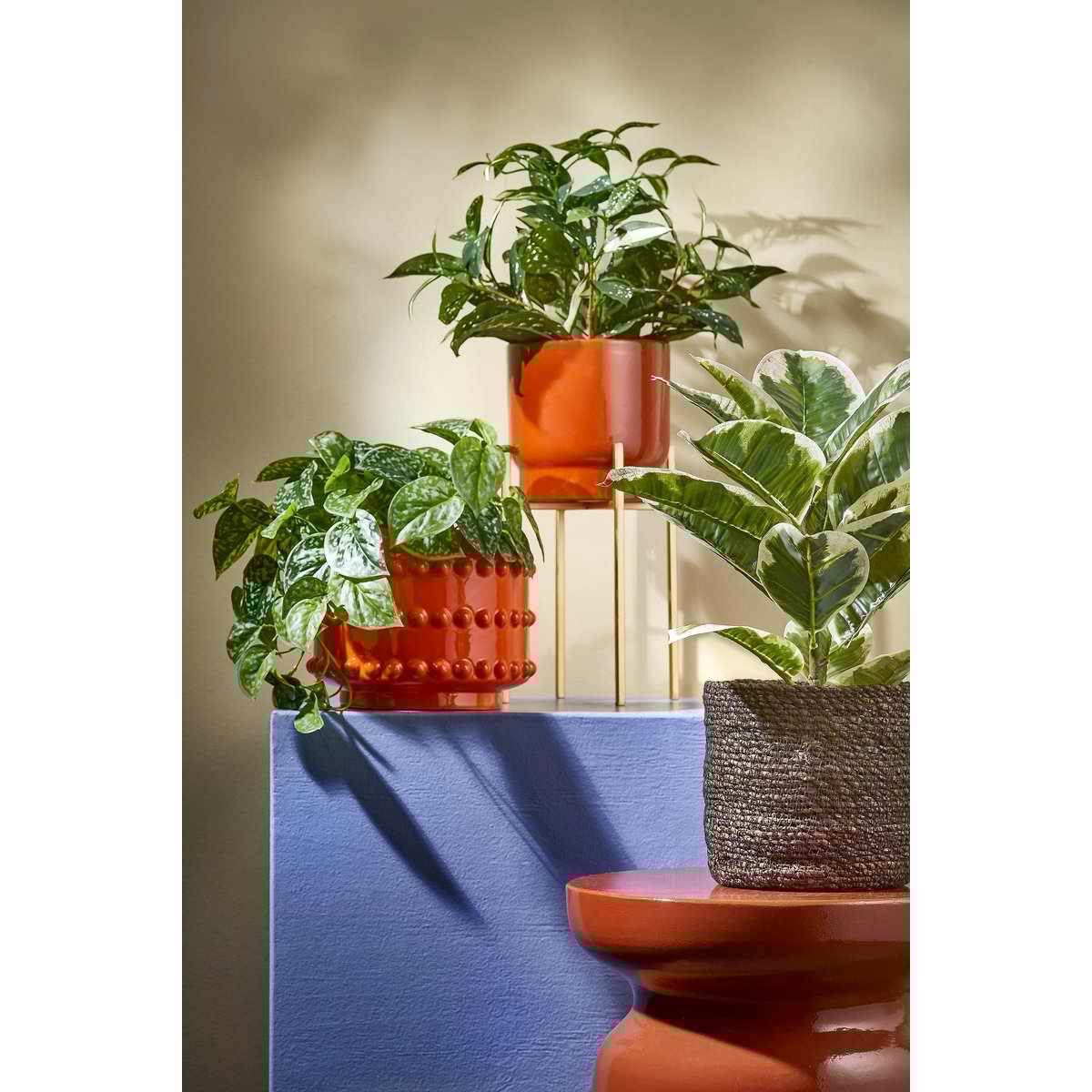 Bloempot Boaz - H19 x Ø22 cm - Keramiek - Oranje