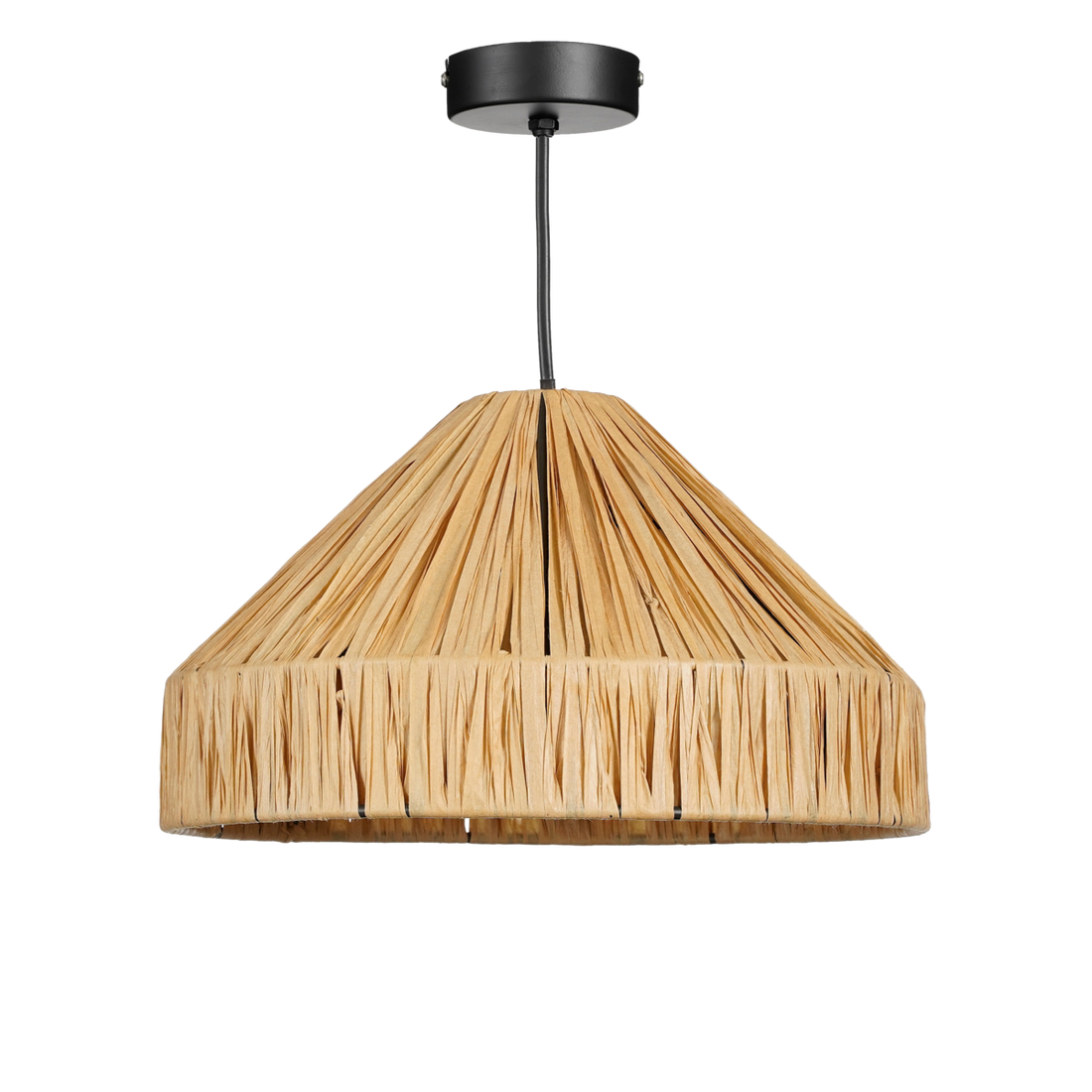 Hanglamp Elisa - H18 x Ø30 cm - Raffia - Lichtbruin