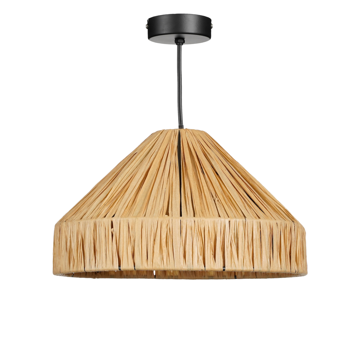 Hanglamp Elisa - H18 x Ø30 cm - Raffia - Lichtbruin