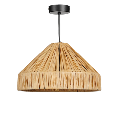 Hanglamp Elisa - H18 x Ø30 cm - Raffia - Lichtbruin