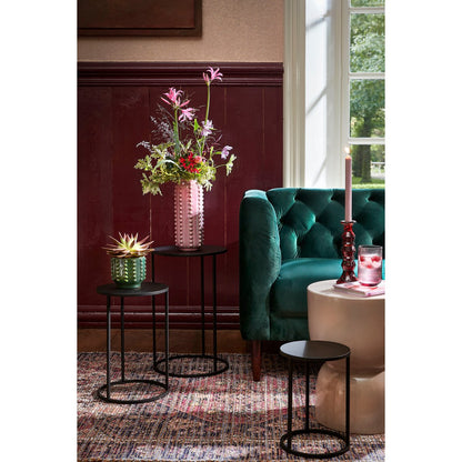 Bijzettafel Zwart Metaal Quinty  - Set van 3 - H50 x Ø32 cm