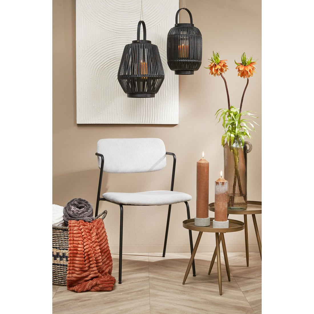 Bijzettafel Fores - H42x Ø40 cm - Metaal - Brons
