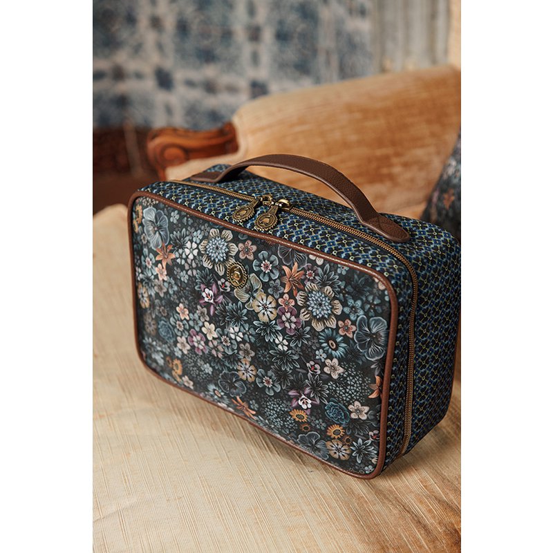 Beauty Case Pip Studio Square Large Tutti i Fiori Blue 27x19x10cm