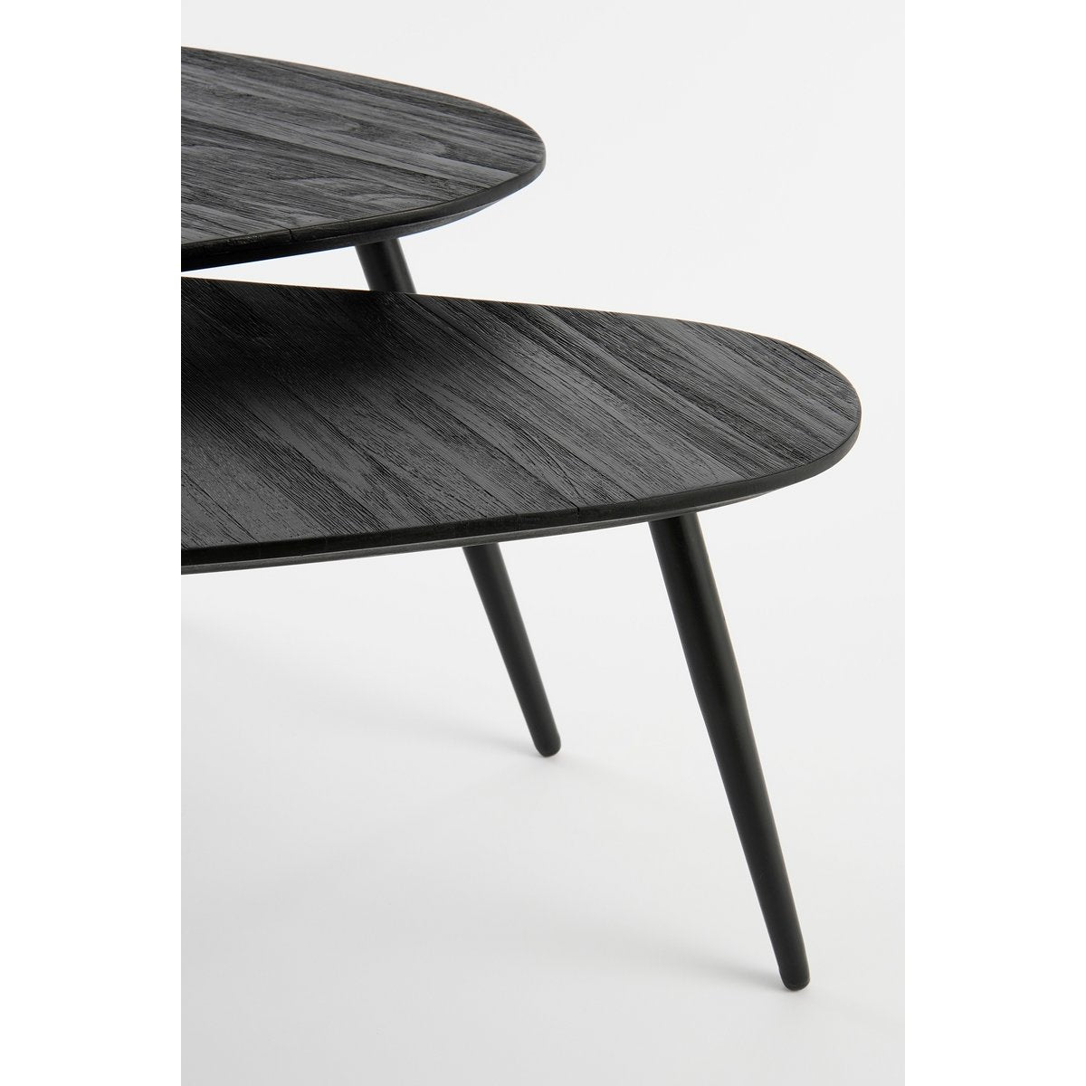 Bijzettafel Jailey - Set van 2 - L84 x B39 x H39 cm - Gerecycled Hout - Zwart