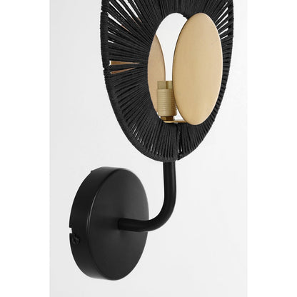 Helge Wandlamp Metaal - Zwart, Goud- L26 x B12 x H39 cm