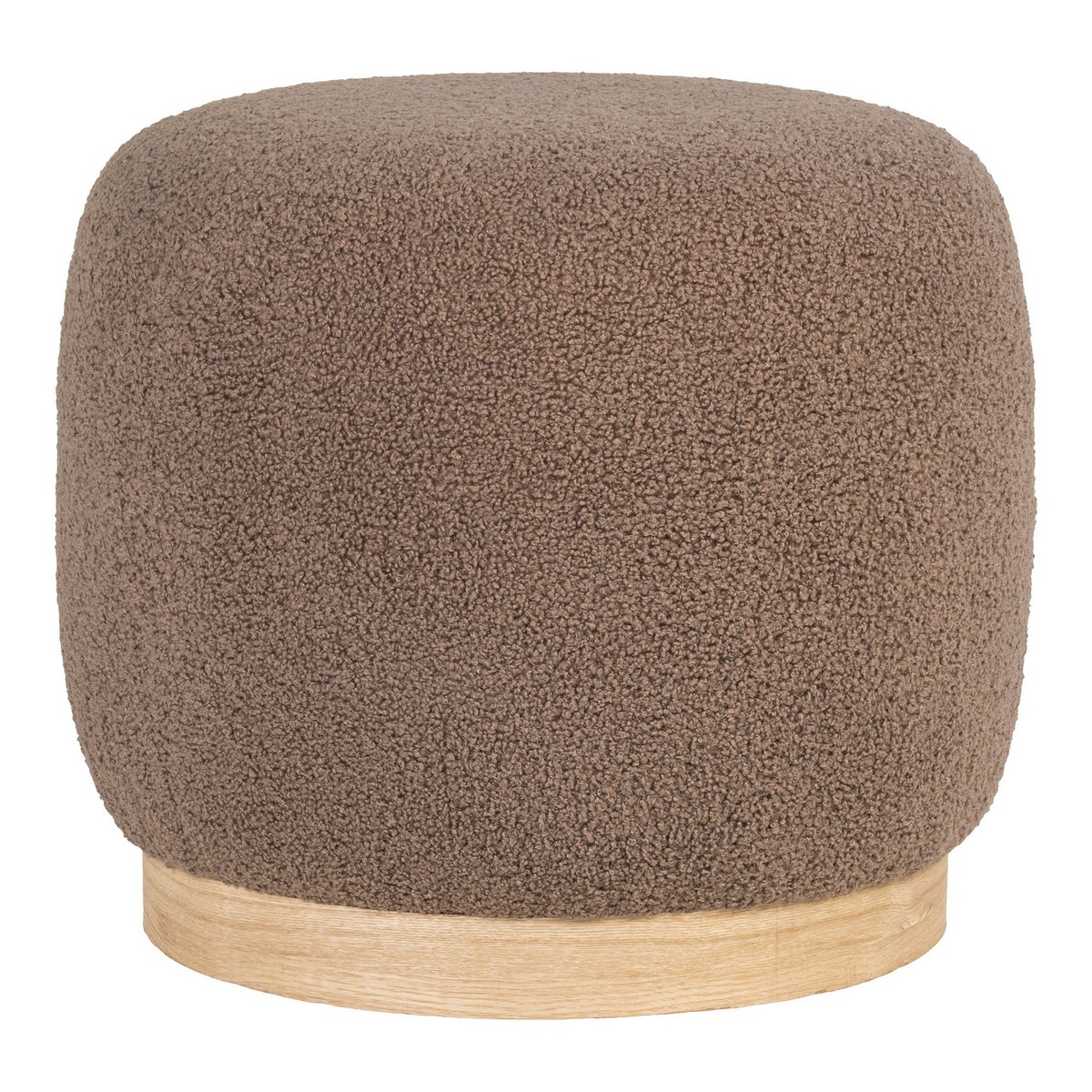Poef in Bouclé - Belford  bruin, Ø44,5x40 cm, HN1238
