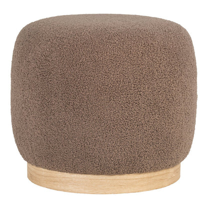Poef in Bouclé - Belford  bruin, Ø44,5x40 cm, HN1238