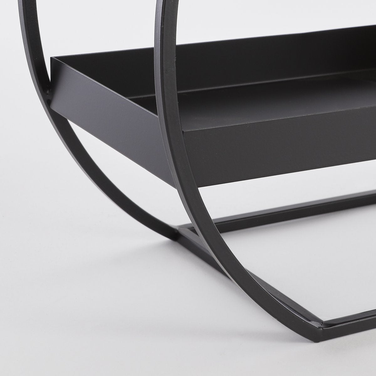 Decoratierek Rond Metaal Zwart - L40 x B17 x H38 cm