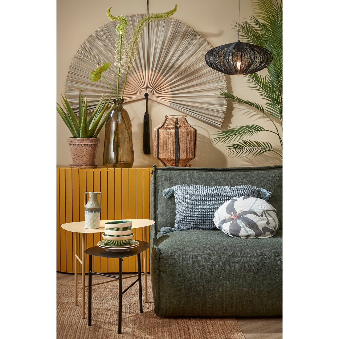 Hanglamp Metaal Zwart Kanti  - H20 x Ø41 cm
