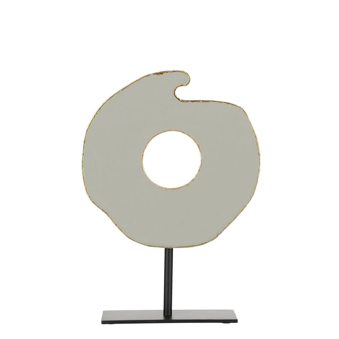 Ornament op Voet - Metaal - Lichtgrijs