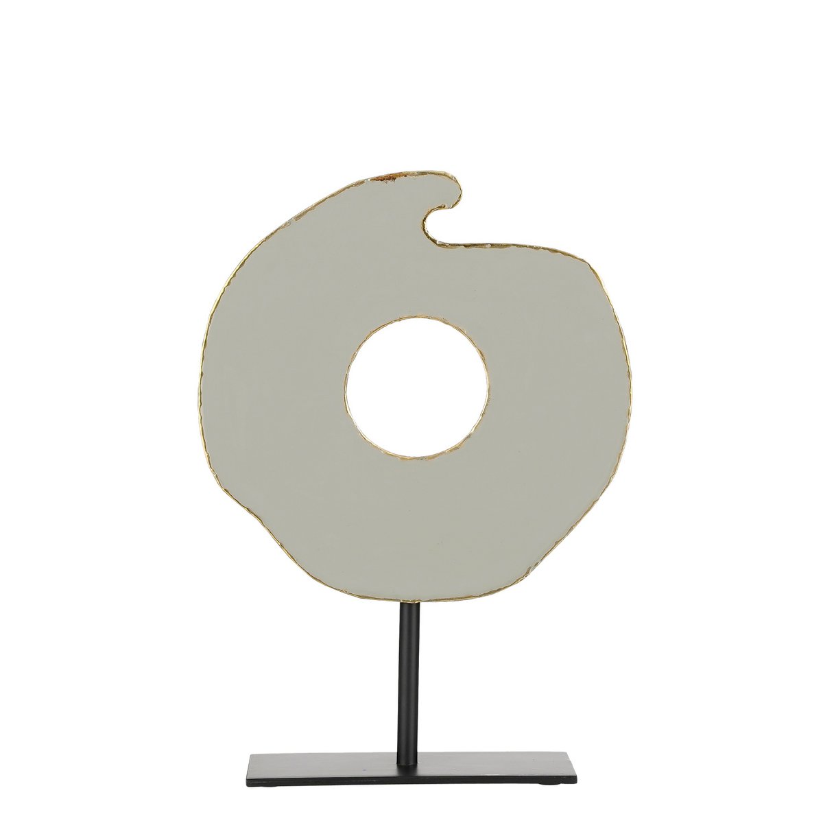 Ornament op Voet - Metaal - Lichtgrijs