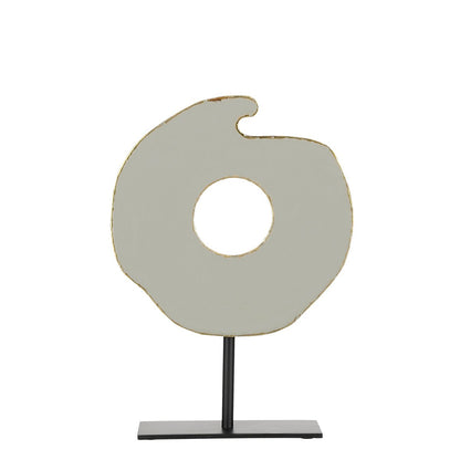Ornament op Voet - Metaal - Lichtgrijs