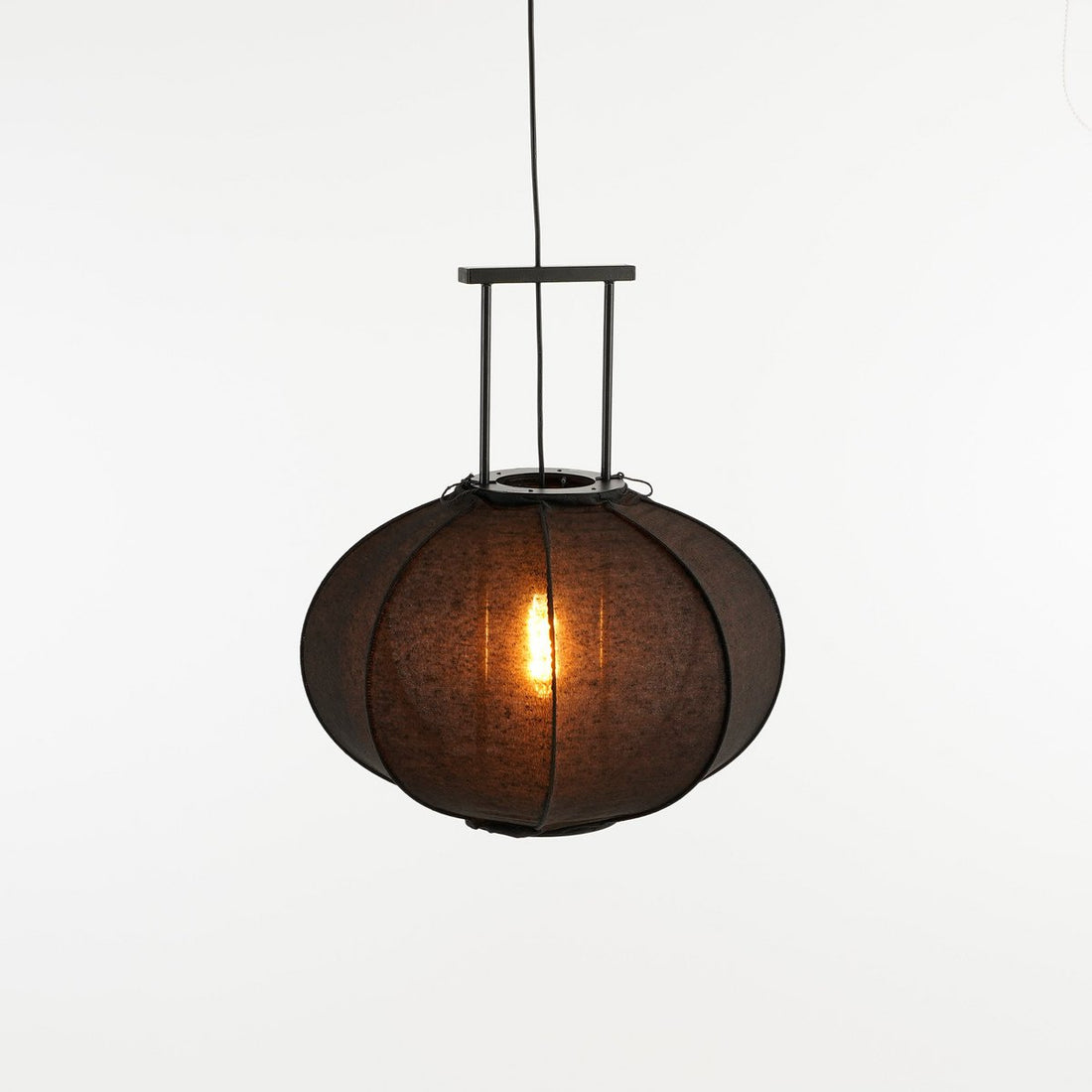 Hanglamp Linnen Zwart Pego- H55 x Ø50 cm
