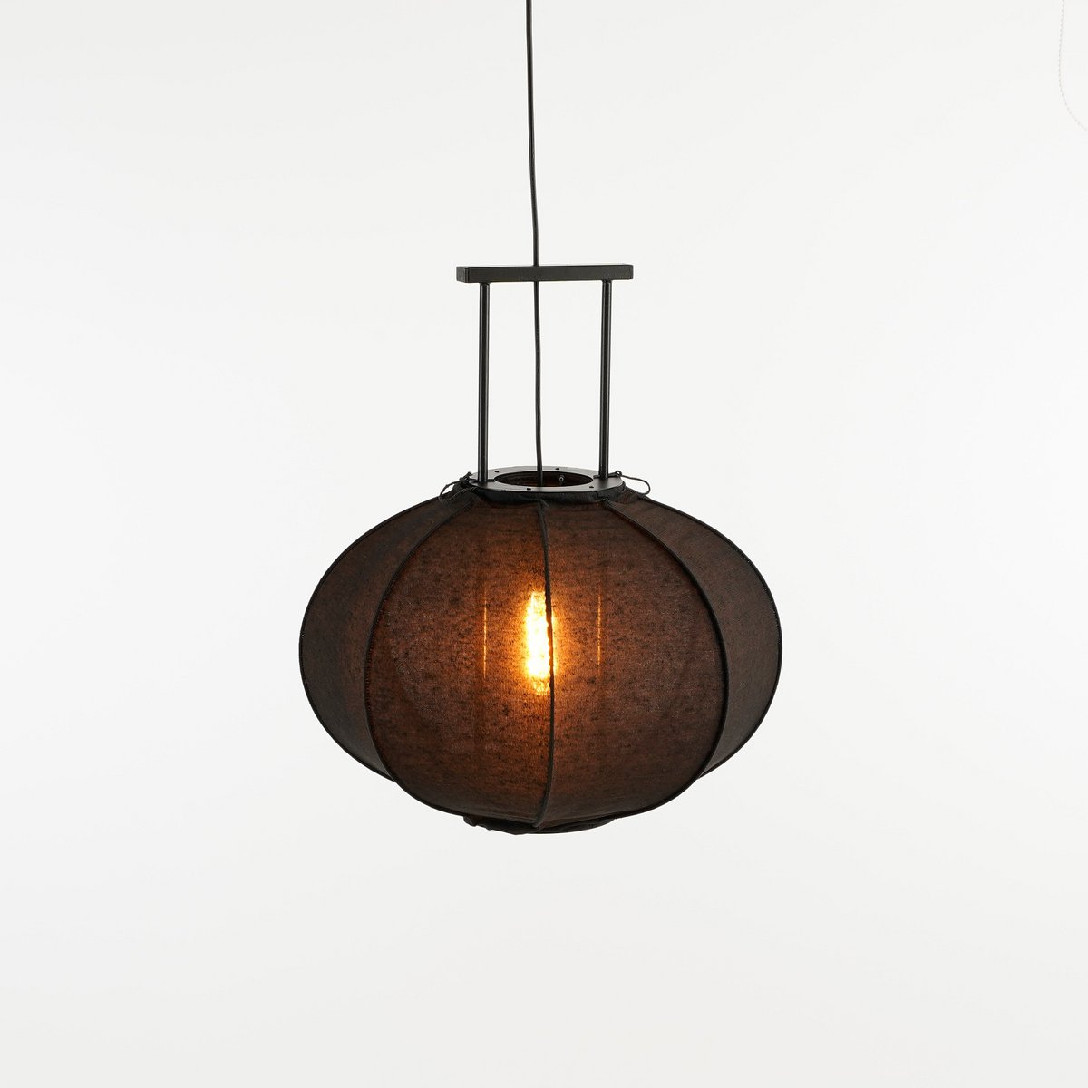 Hanglamp Linnen Zwart Pego- H55 x Ø50 cm