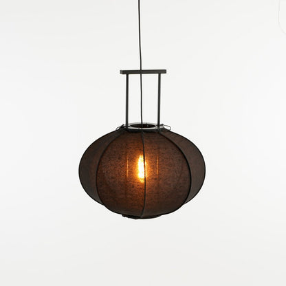 Hanglamp Linnen Zwart Pego- H55 x Ø50 cm
