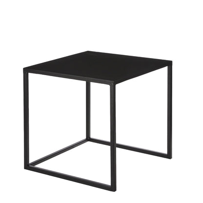 Bijzettafel Metaal Zwart Goa - Set van 2 - L35 x B35 x H33 cm