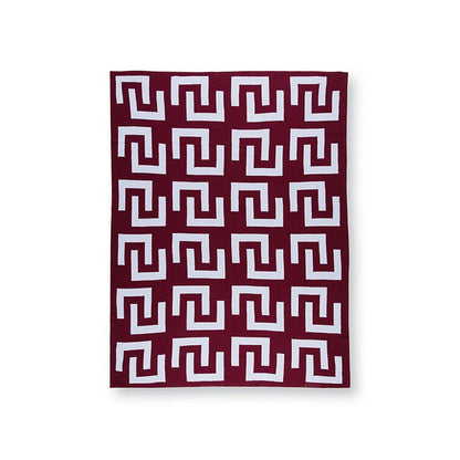 Plaid Knitted Burgundy - Lichtblauw 130x170cm