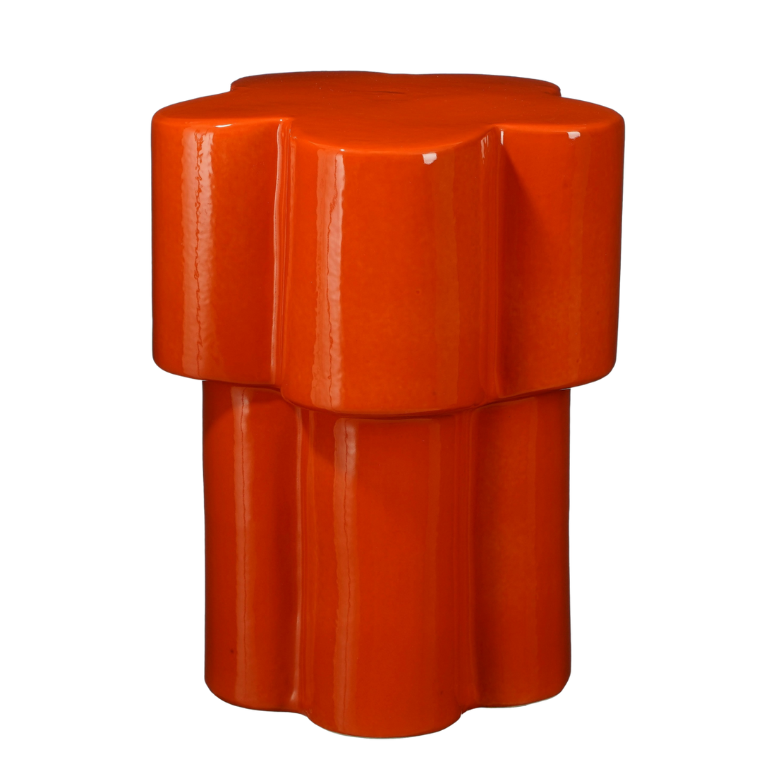 Bijzettafel Aita - H45 x Ø35 cm - Keramiek - Oranje